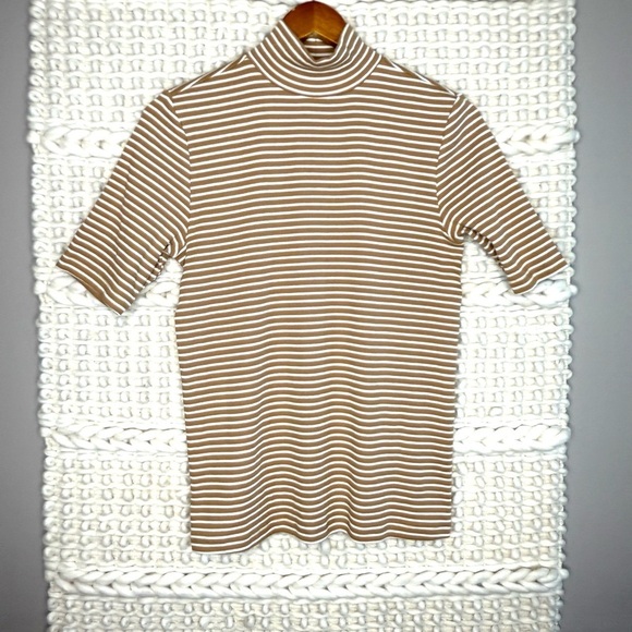 Loft striped mockneck tee - Picture 1 of 3